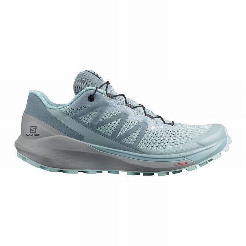 Chaussure Running Salomon Femme Vert / Turquoise - Salomon SENSE RIDE 4 GORE-TEX INVISIBLE FIT - Fra